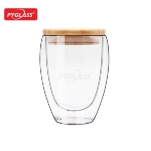 glass can cup with lid wholesale,Insulated Double Walled clear glass coffee mugs bulk